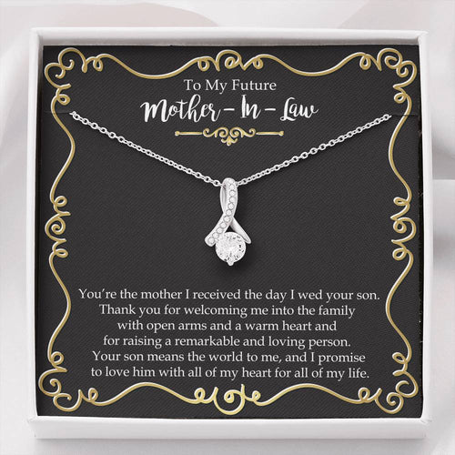 Ribbon With Cubic Zirconia - Mother of the Groom - ABNMIL0009