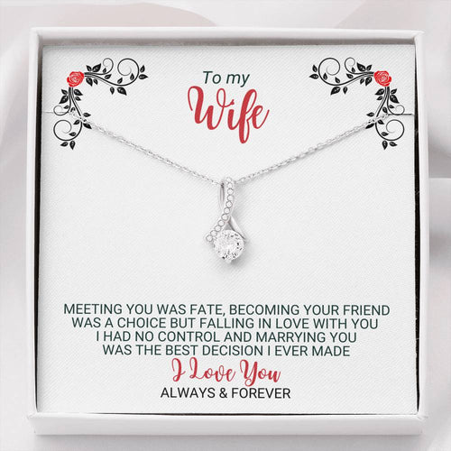 To My Wife - Best Decision Ever - Necklace - ABNWifeM24