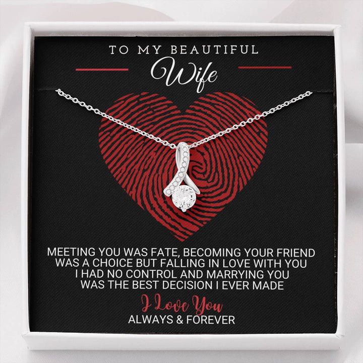 To My Beautiful Wife - Best Decision Ever - Necklace - ABNWifeM24A