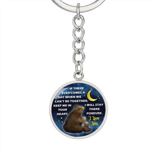 Keep Me In Your Heart Circle Parent And Child Bear Keychain - CGKCTeddy01