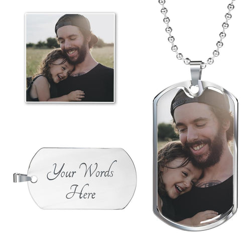Personalized Photo Military Dog Tag Necklace