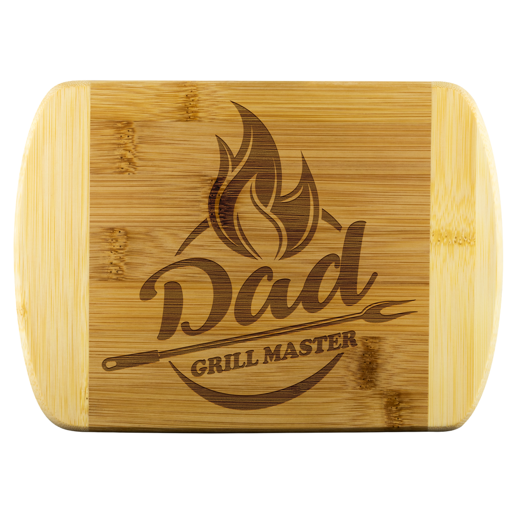 Dad Grill Master Round Edge Wood Cutting Board